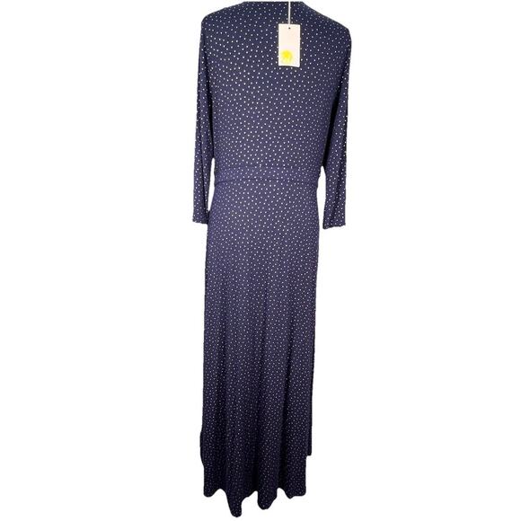 Boden Coraline Jersey Navy Metallic Spot Midi Dress Size 12 US Long Career - Picture 8 of 13
